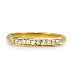 18ct Yellow Gold Grain Set Diamond Band Ring