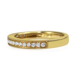 18ct Yellow Gold Grain Set Diamond Band Ring