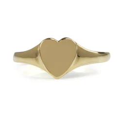 9ct Yellow Gold Heart Signet Ring
