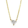 18ct Yellow Gold Heart Solitaire Diamond Necklace