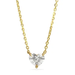 18ct Yellow Gold Heart Solitaire Diamond Necklace