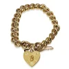 9ct Yellow Gold Hollow Curb Link Bracelet with Padlock Clasp