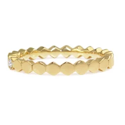 9ct Yellow Gold 'Honeycomb' Diamond Ring