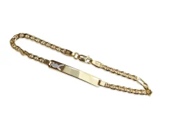 14ct Yellow Gold I.D Flat Link Bracelet