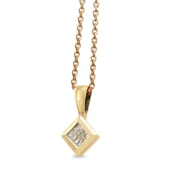 9ct Yellow Gold Illusion Set Diamond Pendant