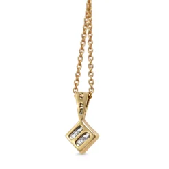 9ct Yellow Gold Illusion Set Diamond Pendant