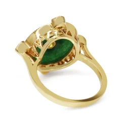 9ct Yellow Gold Jade and Peridot Ring