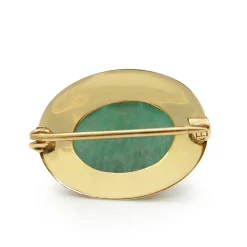 10ct Yellow Gold Jade Brooch