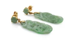 14ct Yellow Gold Jade Earrings