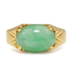 14ct Yellow Gold Jade Ring