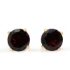9ct Yellow Gold Large Garnet Stud Earrings