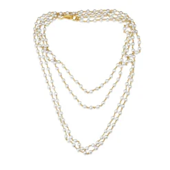 18ct Yellow Gold Long Pearl Necklace