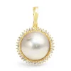 14ct Yellow Gold Mabé Pearl and Diamond Halo Enhancer / Pendant