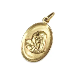 18ct Yellow Gold Madonna Virgin Mary Pendant