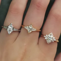 18ct Yellow Gold Marquise and Pear Diamond Ring