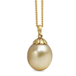 18ct Yellow Gold 13mm Golden South Sea Pearl Necklace