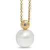 18ct Yellow Gold 12mm South Sea Pearl and Diamond Necklace