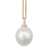 18ct Yellow Gold 15mm South Sea Pearl and Diamond Pendant