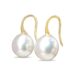 9ct Yellow Gold 11mm South Sea Pearl Earrings