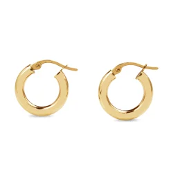 9ct Yellow Gold 18mm Thick Hoop Earrings