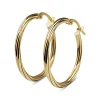 9ct Yellow Gold 25mm Twist Hoop Earrings