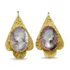 14ct Yellow Gold Mother Of Pearl Cameo Earrings