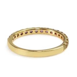 9ct Yellow Gold Multi Colour Sapphire Rainbow Band Ring