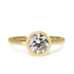 18ct Yellow Gold Old Cut Bezel Diamond Solitaire Ring