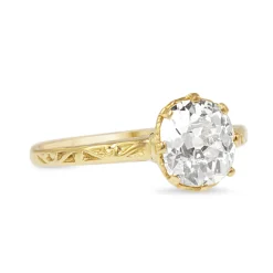 18ct Yellow Gold Old Cut Diamond Solitaire Ring
