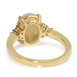 18ct Yellow Gold Opal and Diamond Ring