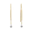 9ct Yellow Gold Open Hoop Floating Diamond Earrings