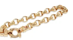 9ct Yellow Gold Oval Belcher Link Bracelet with Bolt Ring Clasp