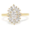 18ct Yellow Gold Oval Diamond Starburst Ring