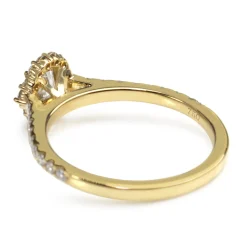 18ct Yellow Gold Oval Diamond Halo Ring