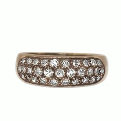 9ct Yellow Gold Pavé Diamond Band Ring