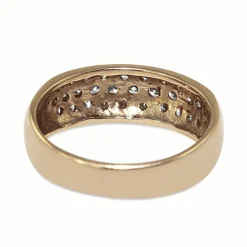9ct Yellow Gold Pavé Diamond Band Ring