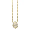 18ct Yellow Gold Pear Halo Diamond Necklace