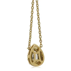18ct Yellow Gold Pear Halo Diamond Necklace