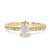18ct Yellow Gold Pear Solitaire Diamond Ring