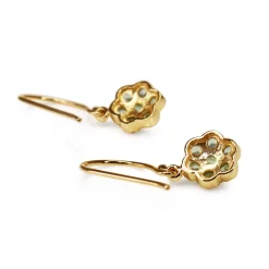 9ct Yellow Gold Peridot Daisy Drop Earrings