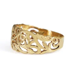 9ct Yellow Gold Pierced Out Swirl Ring