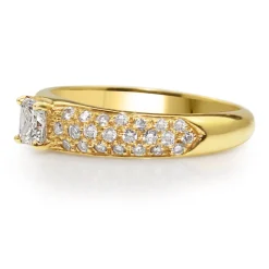 18ct Yellow Gold Princess Cut Diamond Band Ring