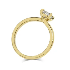 18ct Yellow Gold Princess Cut Solitaire Diamond Ring