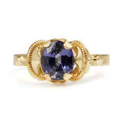 18ct Yellow Gold Purple Sapphire Vintage Ring