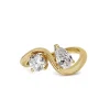 18ct Yellow Gold Round Brilliant Cut and Pear Diamond Moi Et Toi Style Ring
