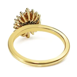 18ct Yellow Gold Round Starburst Ring
