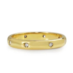 18ct Yellow Gold Rubbed In Set Diamond Band Ring