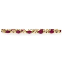 14ct Yellow Gold Ruby and Diamond Bracelet