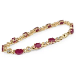 14ct Yellow Gold Ruby and Diamond Bracelet