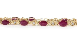 14ct Yellow Gold Ruby and Diamond Bracelet